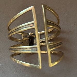 Jenny Bird Gold Open Cage Hinged Cuff Bracelet